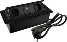 Удлинитель AQ PLUG-X H2 горизонтальный 2xSCHUKO 1xUSB А 1xUSB C черный