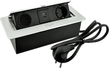 Удлинитель AQ PLUG-X H2 горизонтальный 2xSCHUKO 1xUSB А 1xUSB C алюминий
